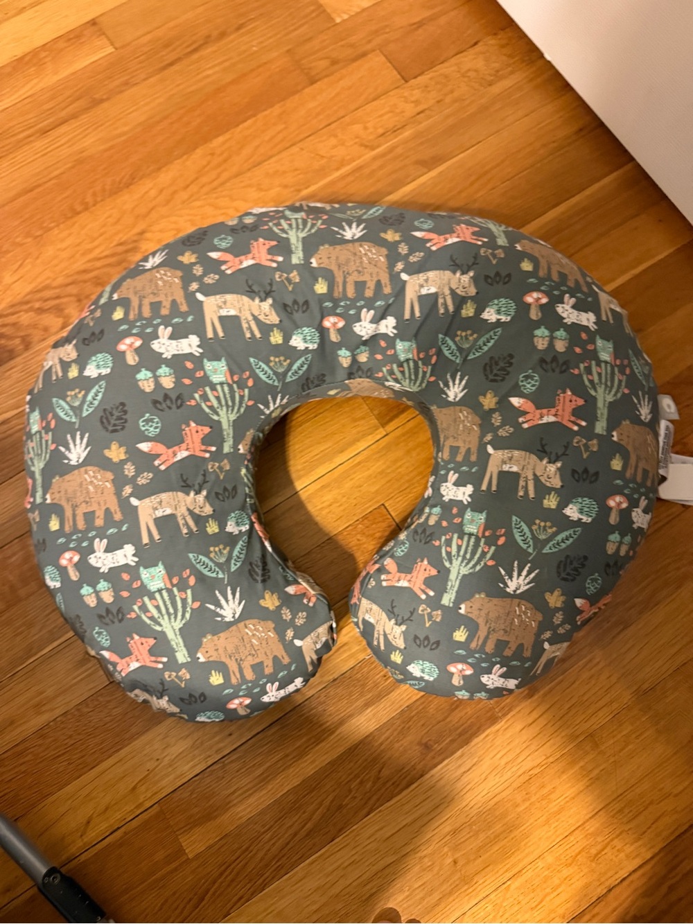 Boppy Nursing Pillow with Woodland Animal Print - Gray
